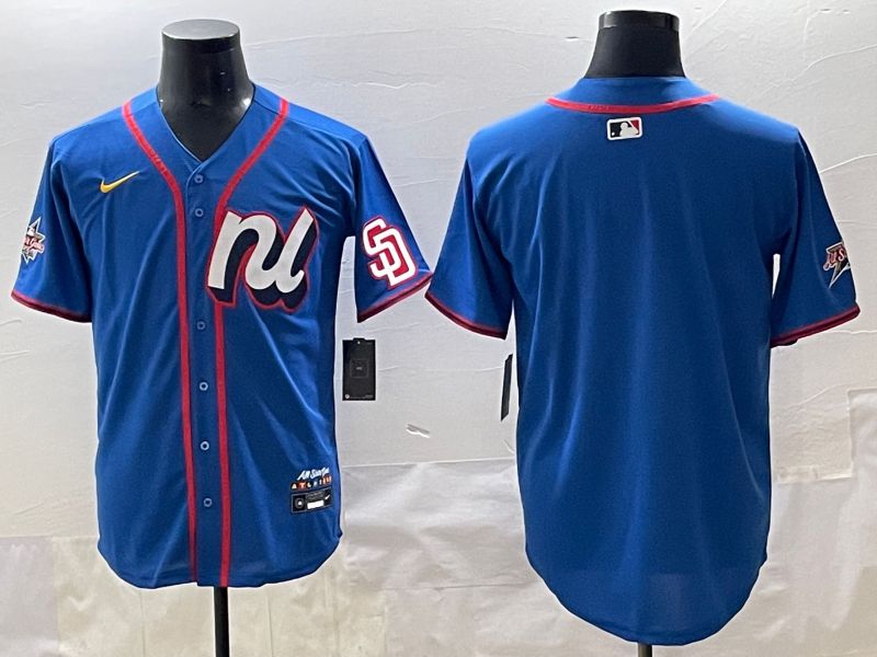 Men 2025 San Diego Padres Blank Blue All star Blank Blue Nike MLB Jersey style 1